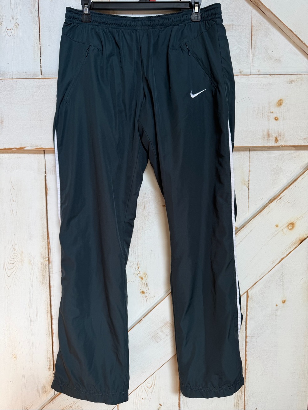Nike Black Track Pants with White Side Piping